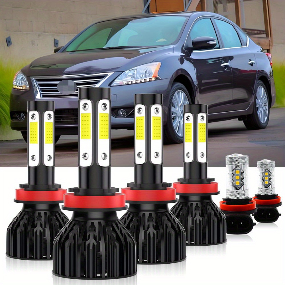 

For For Sentra 2013 2014 2015 2016 2017 2018 2019 2020 Led Headlight Beam & Fog Light Bulbs White Kit 6500k H9 H11 H11, , Pack Of 6