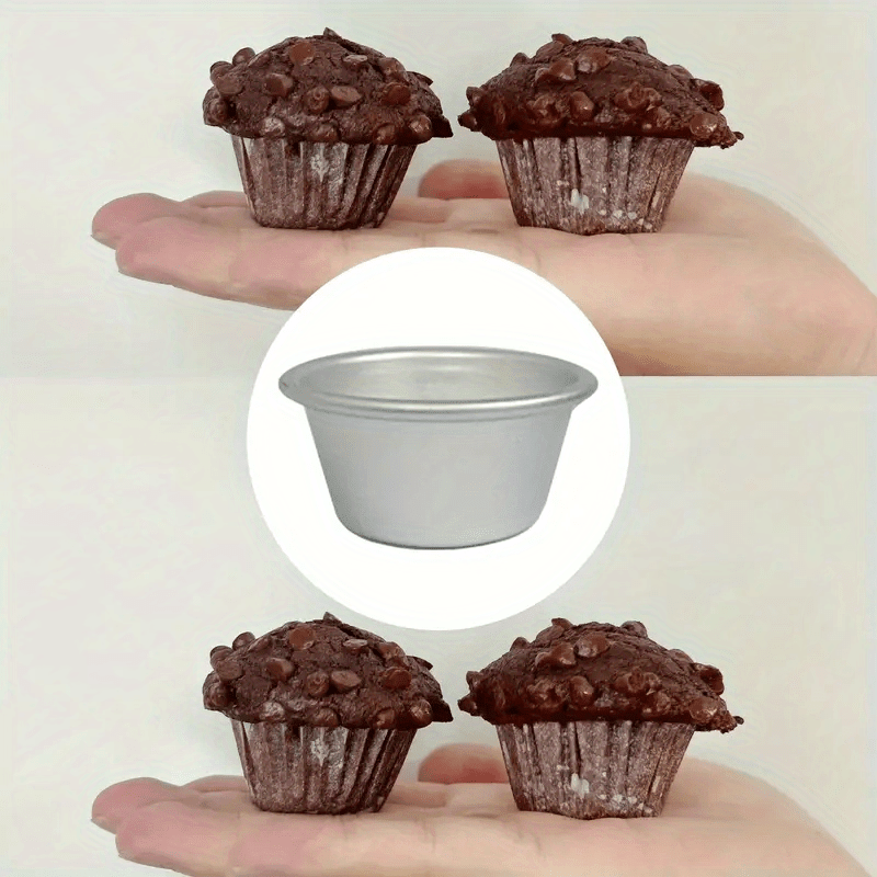 

10pcs Aluminum Baking Molds For Pudding, Cupcakes & Desserts - Quick Release, Mini Pie & Egg Tart Molds For Home Use