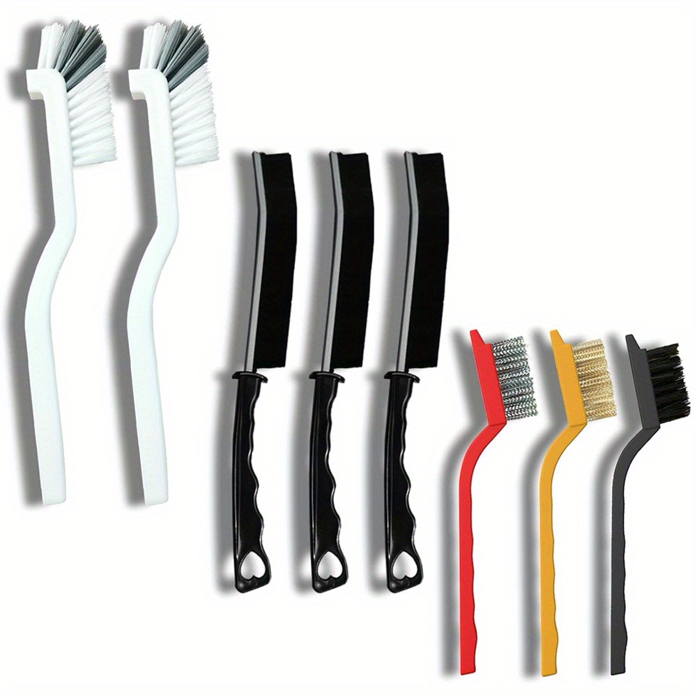 TEMU 8pcs Hard Bristle Crevice Cleaning Brush Multifunctional Clening Brush Durable Cleaning Brush Tool Set For Hotel Bathroom Tiles, Kitchen