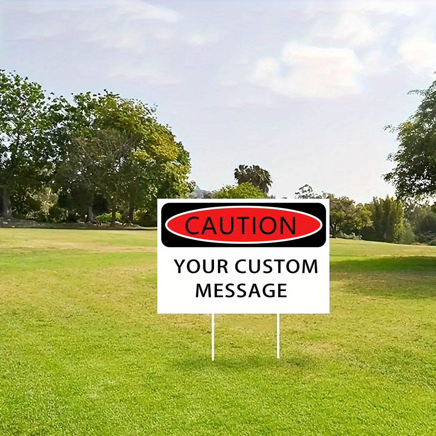large size customized caution yard signs custom your text courtyard caution signs personalized text made of corrugated plastic garden outdoor lawn decoration with pole frame no electricity required 18x24 inches 12x18 inches