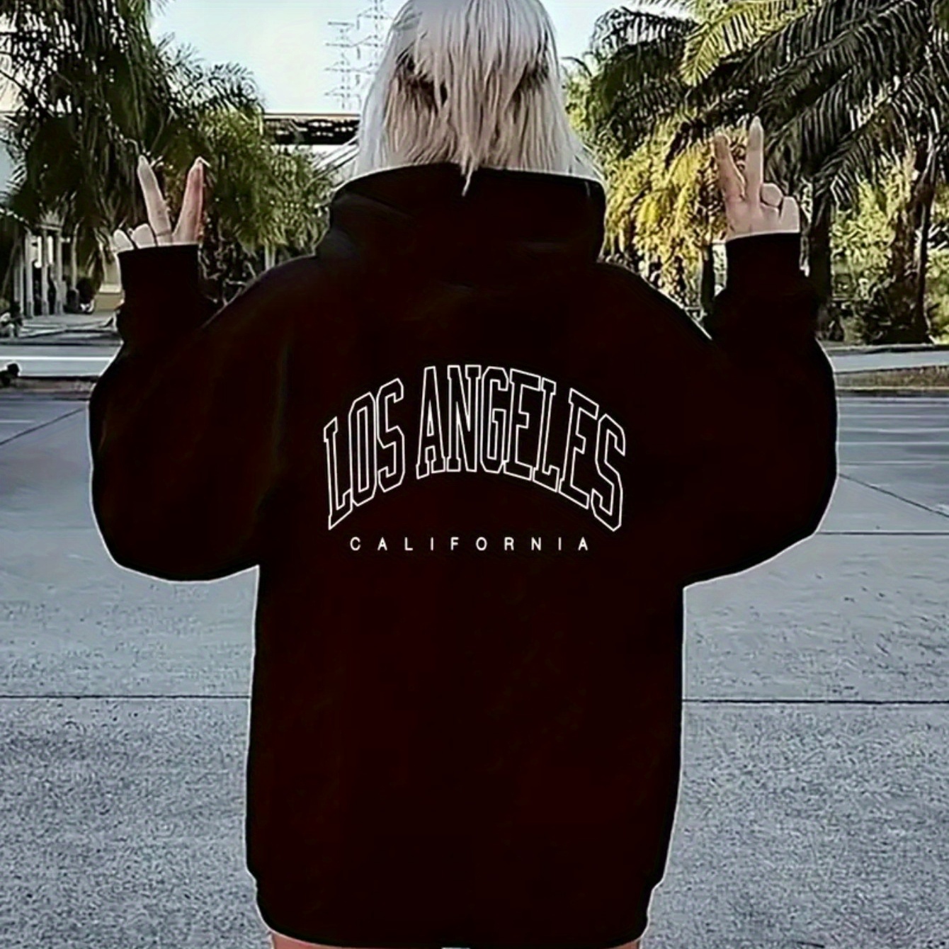 

à Zippé Imprimé Lettres Los et Poches - Veste en Élégante et , Parfaite l'/Hiver