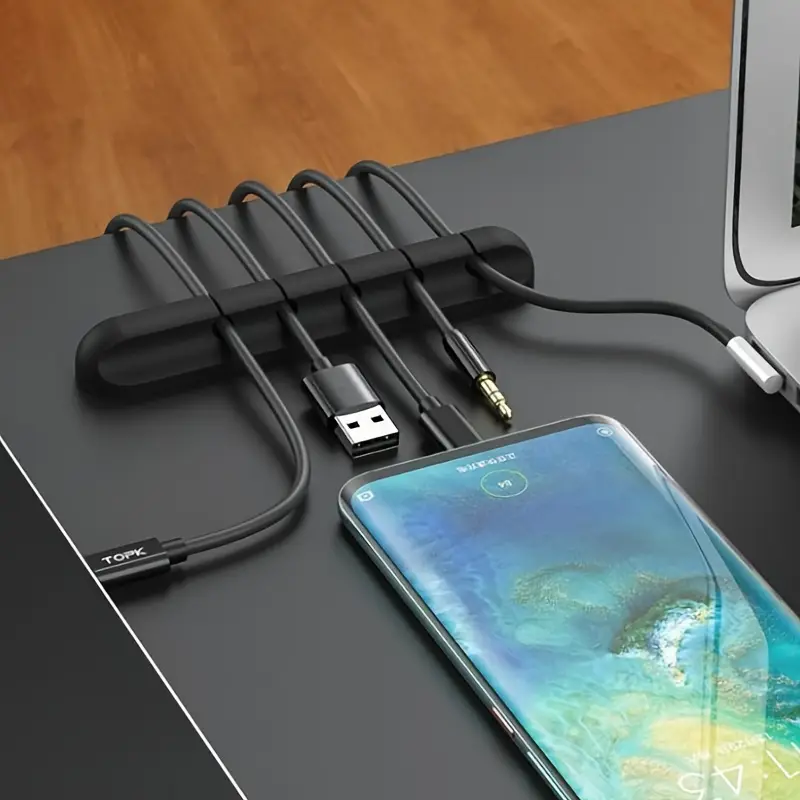 1件多槽电缆整理夹 - 适用于桌面、家庭、办公室和汽车的电线管理系统 - 床头柜电线支架配件 商品详情 4