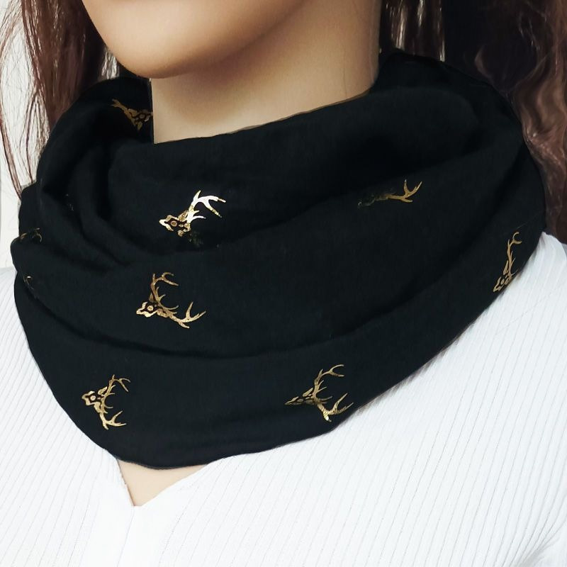 New Fashionable Autumn/winter Warm Pullover Multi-loop Scarf, Golden- - Scarf For Women, Korean Style Versatile Warm Scarf/ Scarf