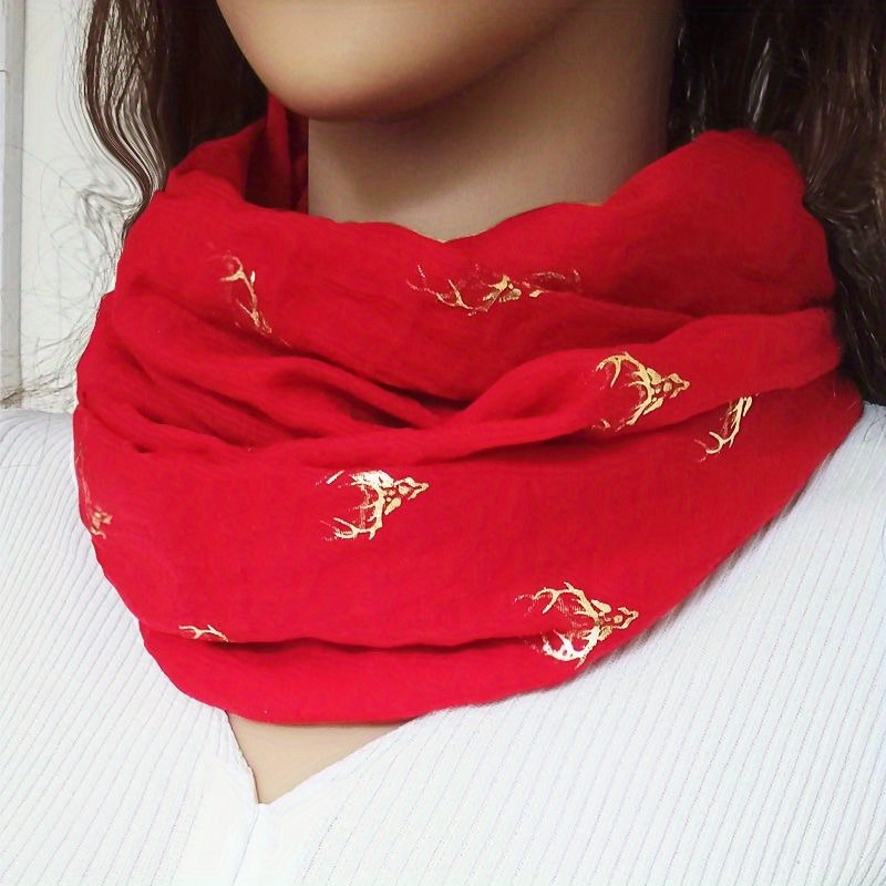 Image of New Fashionable Autumn/winter Warm Pullover Multi-loop Scarf, Golden- - Scarf For Women, Korean Style Versatile Warm Scarf/ Scarf
