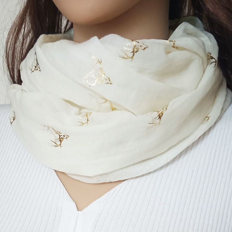 Image of New Fashionable Autumn/winter Warm Pullover Multi-loop Scarf, Golden- - Scarf For Women, Korean Style Versatile Warm Scarf/ Scarf