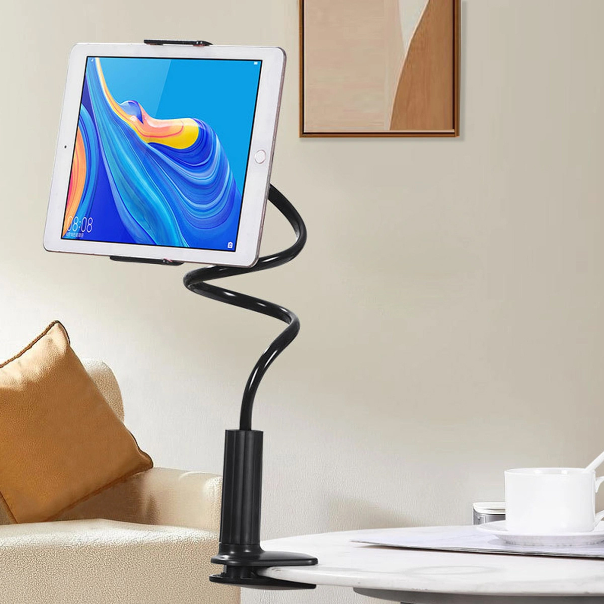 

360° Rotating Tablet & Phone Stand - Aluminum Alloy, For - Bedside Accessory