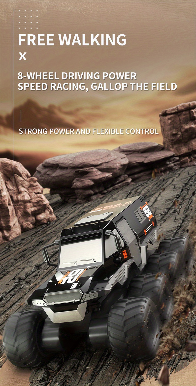 Four Motor, Eight Wheel Drive, Eight Wheeled Off-Road Armored Climbing Remote Control Vehicle, Amphibious, Oversized Body, Strong Power, Christmas, Halloween, Thanksgiving