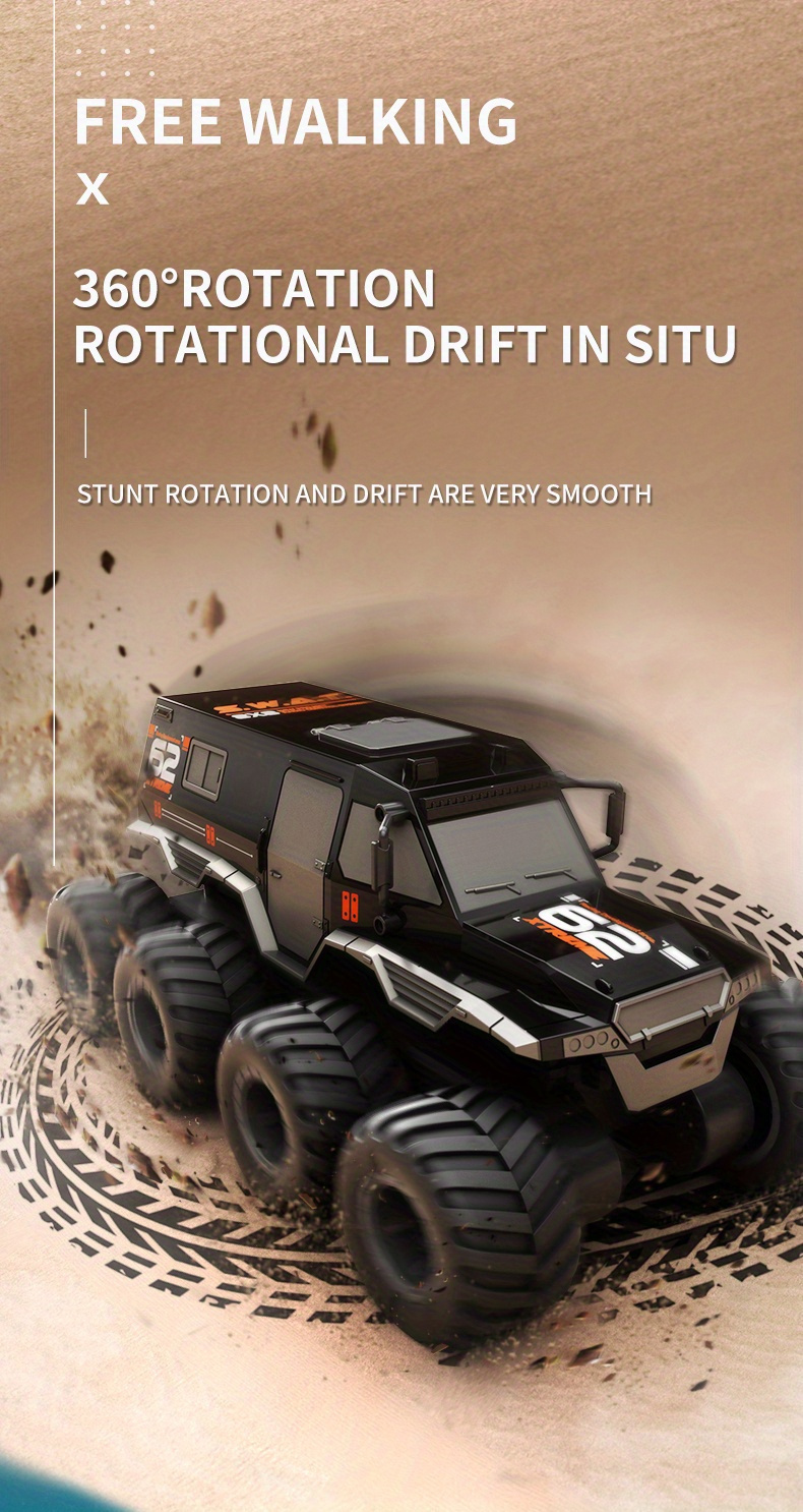 Four Motor, Eight Wheel Drive, Eight Wheeled Off-Road Armored Climbing Remote Control Vehicle, Amphibious, Oversized Body, Strong Power, Christmas, Halloween, Thanksgiving