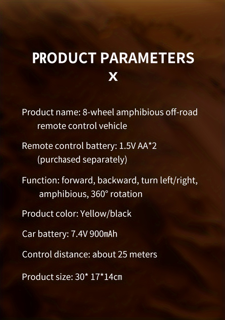Four Motor, Eight Wheel Drive, Eight Wheeled Off-Road Armored Climbing Remote Control Vehicle, Amphibious, Oversized Body, Strong Power, Christmas, Halloween, Thanksgiving