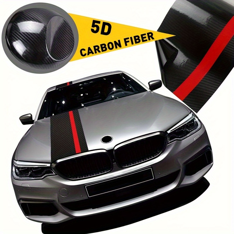 

1pcs Universal Car Rally Car Front Bonnet 5d Carbon Fiber Decal Sticker For Car Front Bonnet