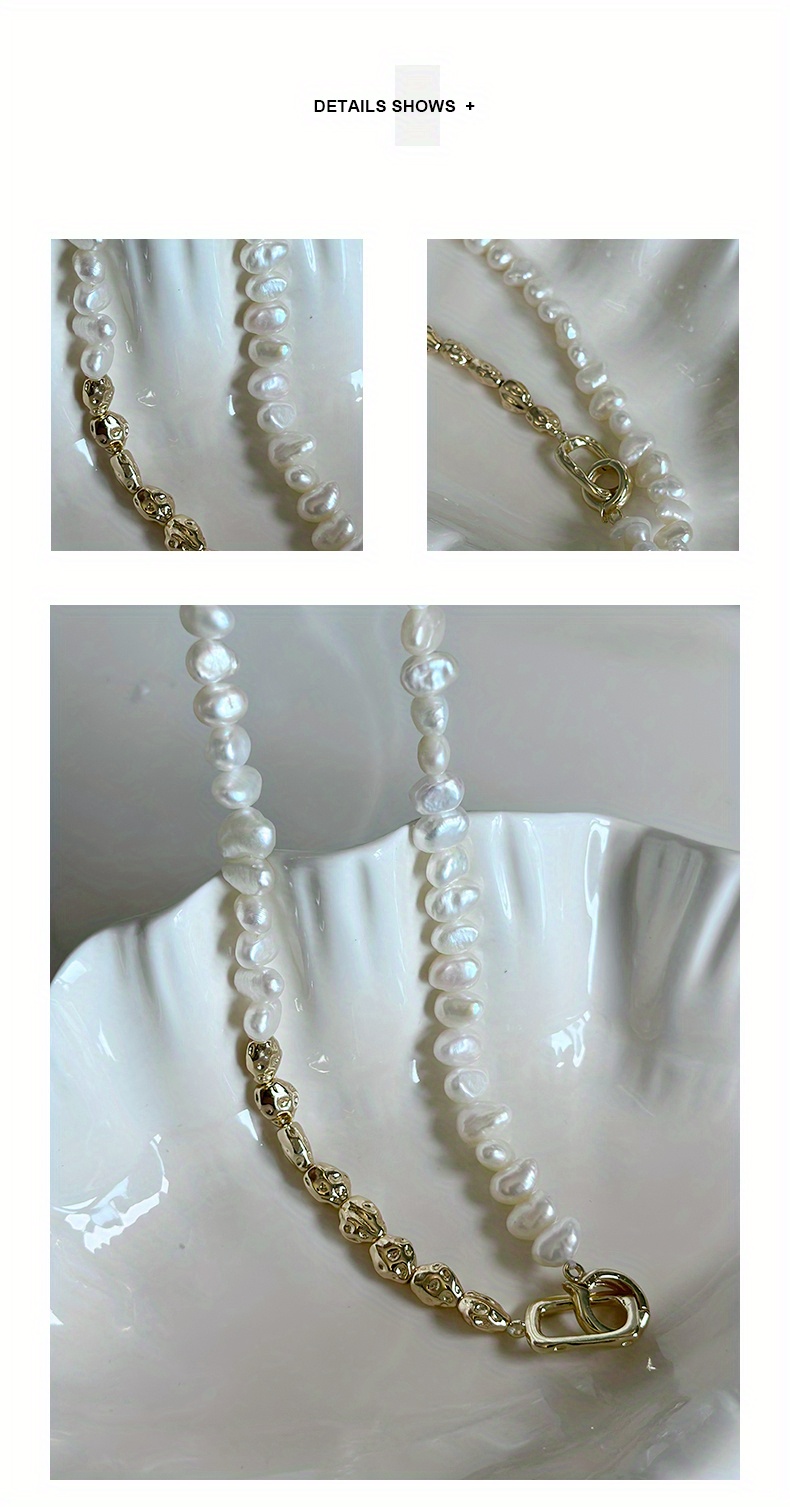 elegant french vintage inspired   necklace luxurious baroque style clavicle chain for   for casual attire gifting details 1