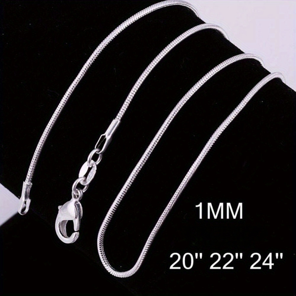 

1 Piece Of 925 Pure Silver Chain Necklace, Women's And Girls' 1.1mm Cable Chain Necklace Upgraded With Spring - Thin And Sturdy, Gifts On Holidays, Valentine's Day Birthdays, Multiple Wear