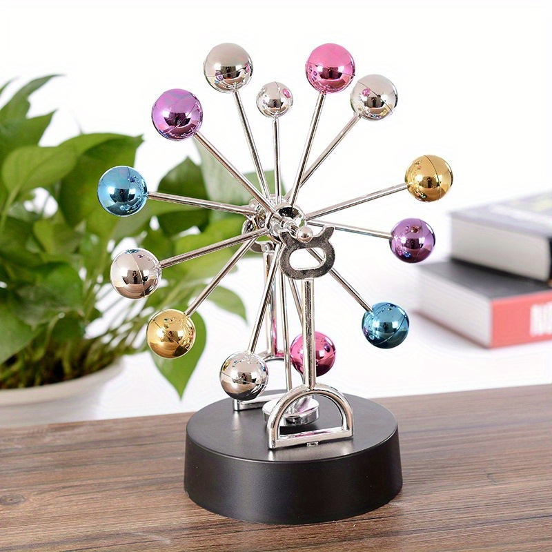 creative wheel desk ornament with balls magnetic swing model unique office decor perfect couples gift details 0