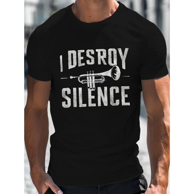 

T-Shirt Homme 'Je Destructe ' Imprimé - Col Rond Décontracté, Manches Courtes, Léger & Confortable pour l'Été