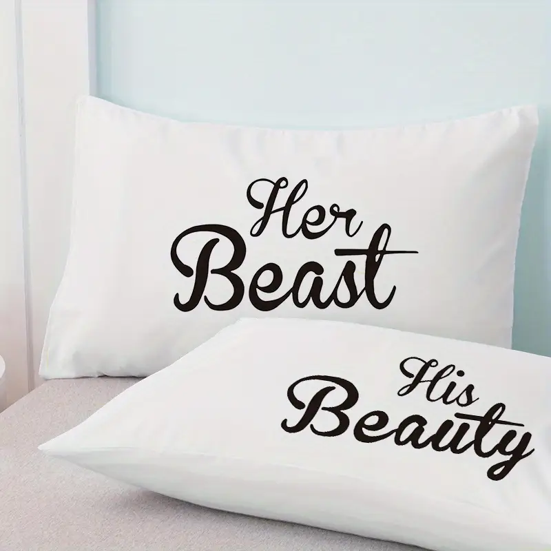2pcs soft cozy white couple throw pillow covers mr mrs script with red 18x18 inch polyester decorative pillowcases for living room bedroom sofa machine washable no insert included pillows for couch Product details 11