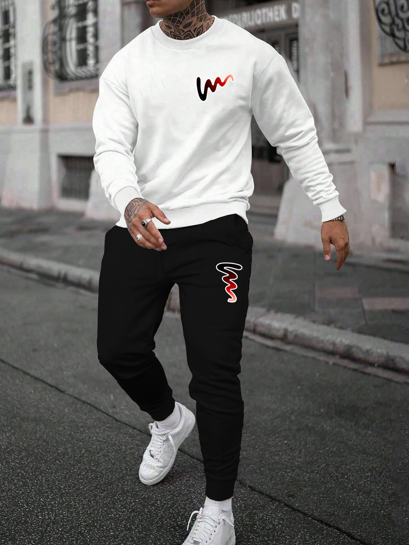 conjunto de moletom para homens com estampa de Temu Brazil - Main Image