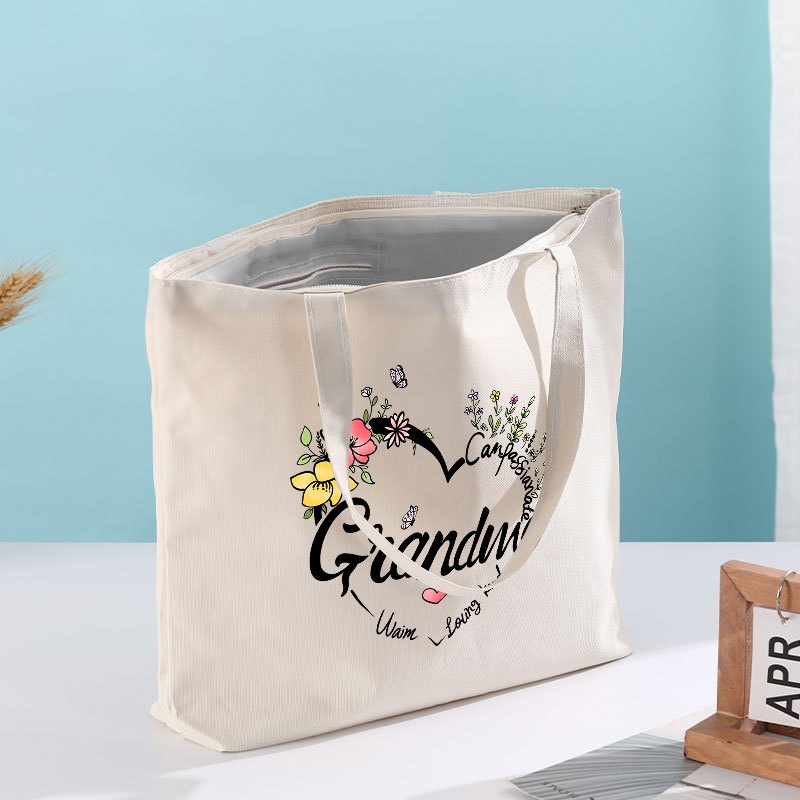 

Chic Grandma Slogan Tote Bag - Spacious & Oxford Fabric Shoulder Handbag With Zip Closure, Work, Shopping & Travel