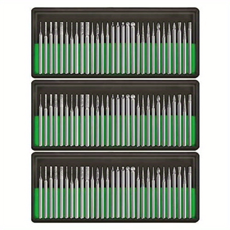 

90pcs Diamond Burr Drill Bit Set For Rotary Tools - 1/8" Shank, Ideal For Metal, Woodworking, Routing, Grinding & Engraving