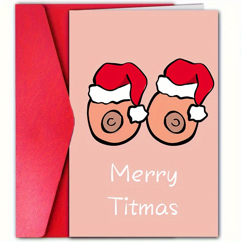 

Unique Cartoon-design Christmas Card With Envelope (4.7" X 7") - Greeting For Anyone, For All