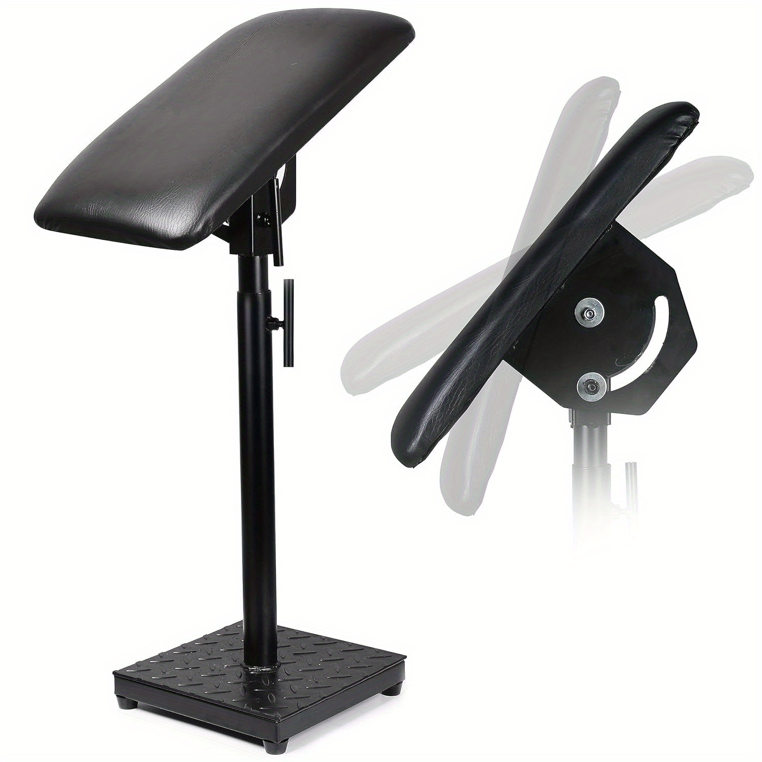 

Heavy Duty Tattoo Armrest Stand With Soft Leather Pad And Sturdy Metal Base - Portable And Professional Tattoo Armrest For Comfortable Support