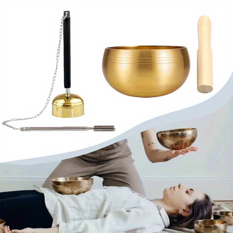 

Mystical, Handcrafted Brass Singing Bowl With Stick - Yoga, Meditation &