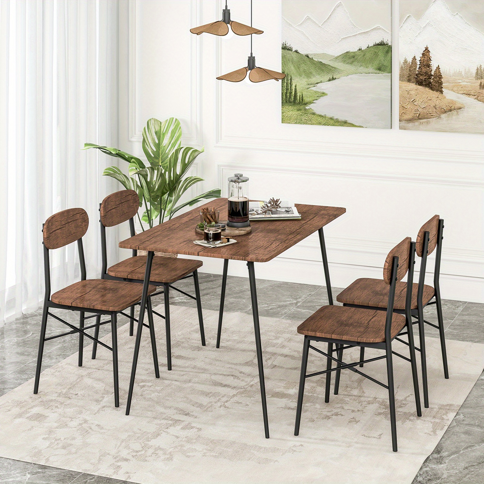 dining table set rectangular kitchen table chairs Temu Canada