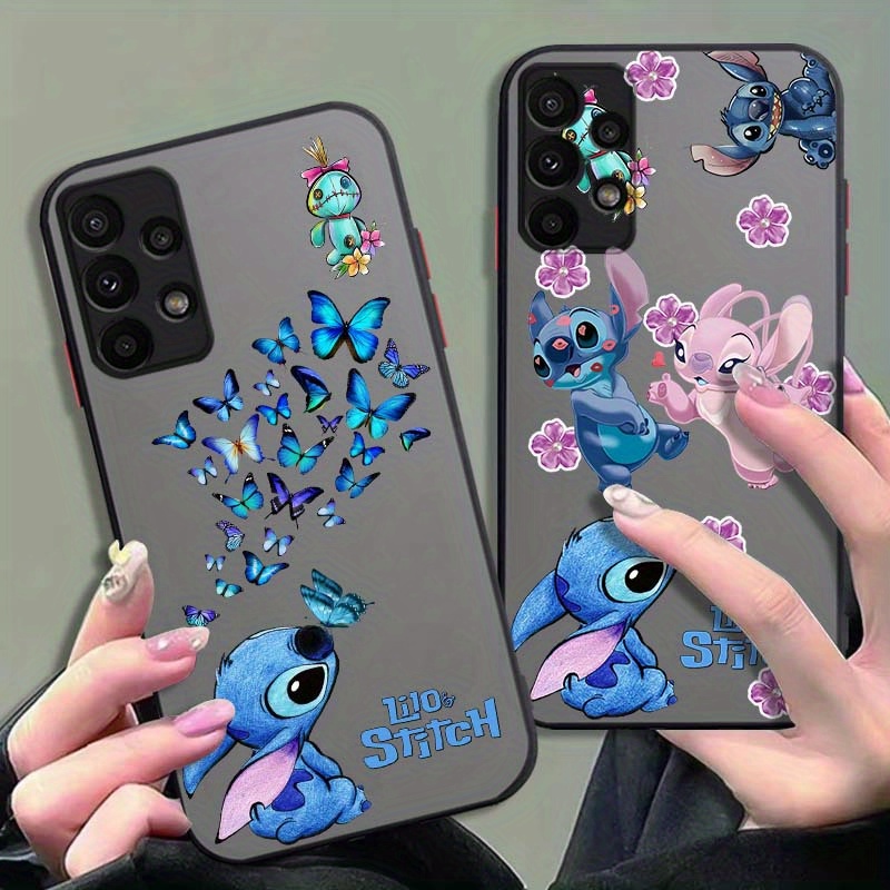 

Authorized Cartoon Cute Sitich Butterfly A55 A54 A53 A52 A35 A33 A32 4g 5g Shockproof Frosted Translucent Phone Case Cover Gift