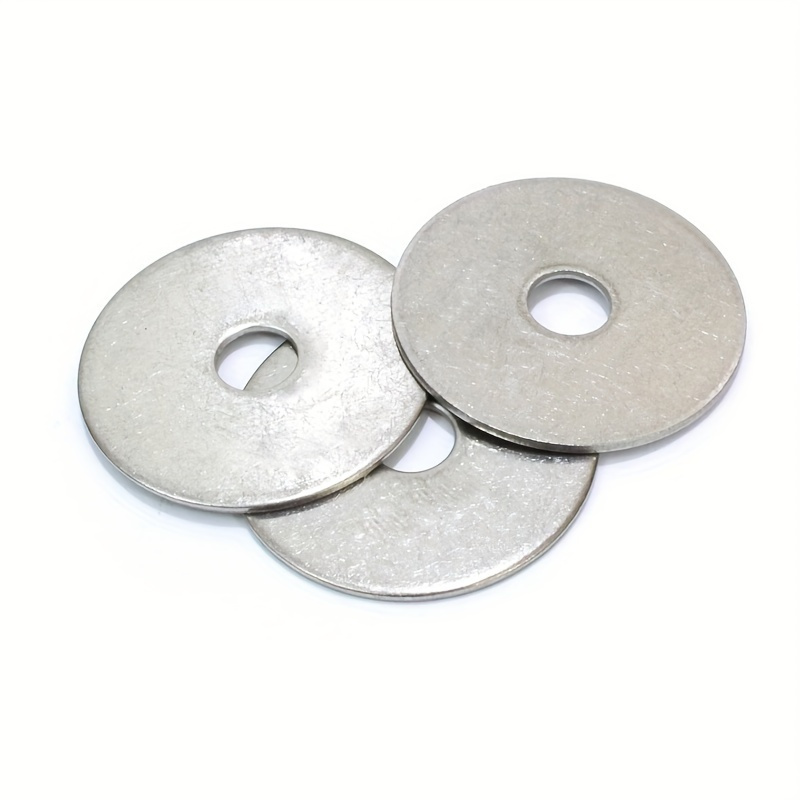 

120pcs Premium Stainless Steel Washers - Enlarged, Thickened Metal Flat & Spiral Gaskets For Outdoor Use, 6mm X 25mm X 0.8mm