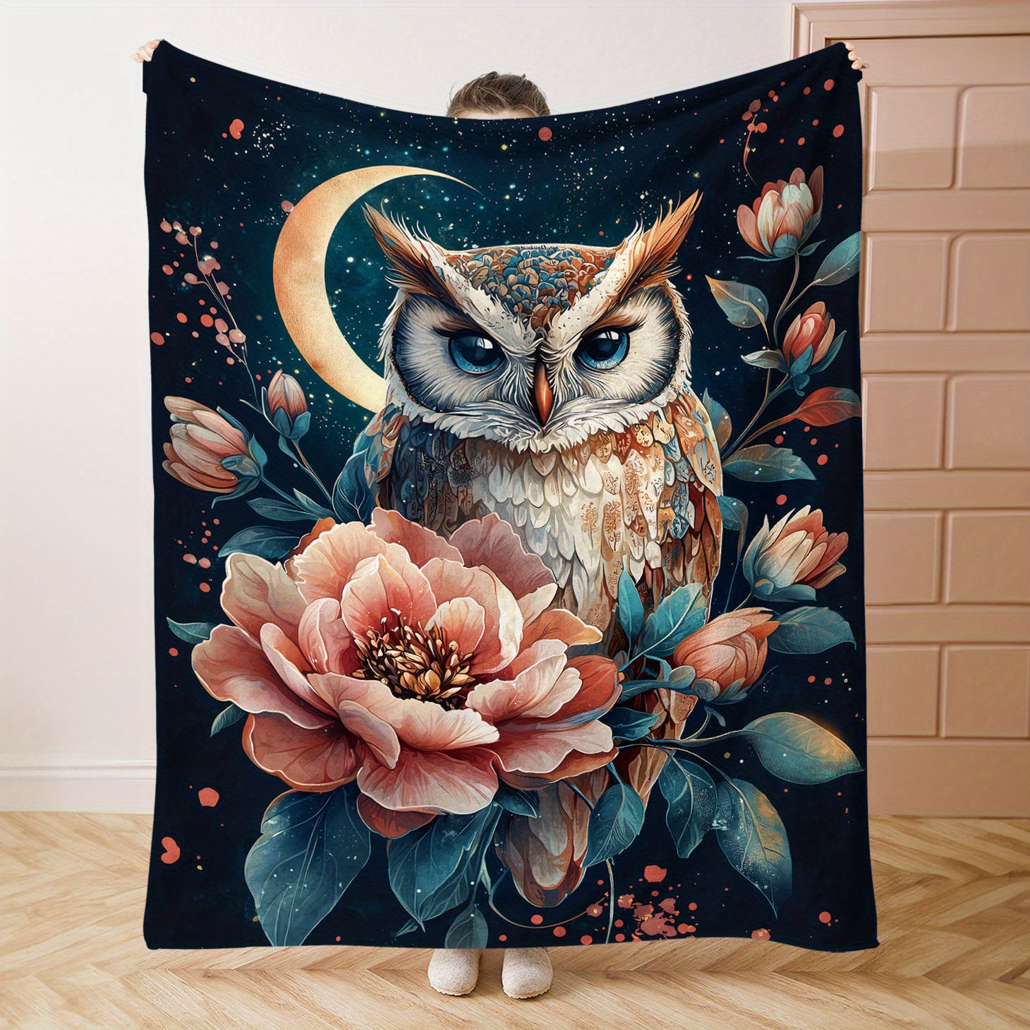 

Owl & Blanket - , , And For Bed, Sofa, , Or Camping