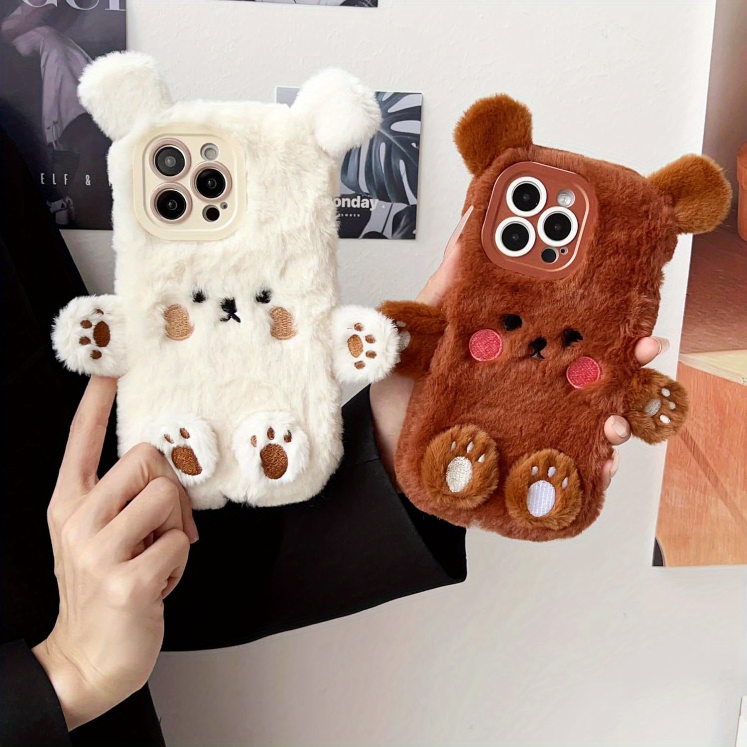 

Case For Iphone16/15 /15 Pro/15/15plus/14 /14 Pro/14plus/14/13 /13 Pro/13 /12 /12 Pro/12/11pro Max/11 Cute Phone Case, Cute Warm Plush Phone Case With Removable Ears, Paws And Feet For Women And Girls