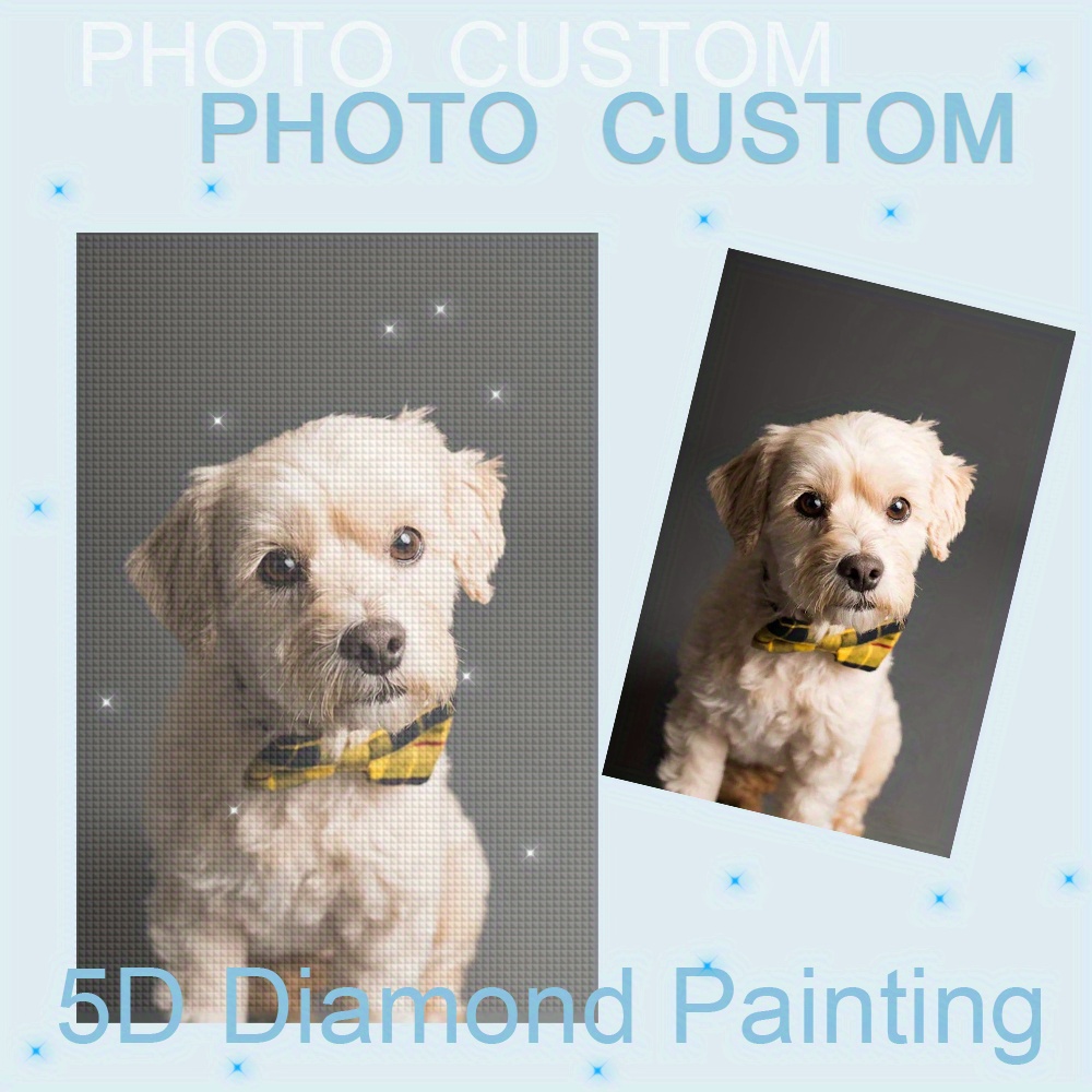 

Huacan Custom 5d Diamond Painting Kit - Personalized Acrylic Diamond Art, Diy Photo Customization For Wall Decor, Unique Gifts For , Pet Photo Custom Diamond Mosaic