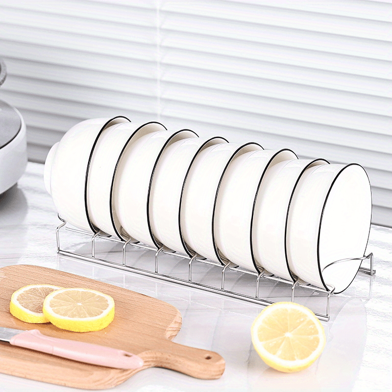 1pc modern stainless steel kitchen dish rack organizer   plate drainer stand cooking pan cover holder no power needed wood   storage accessory details 6