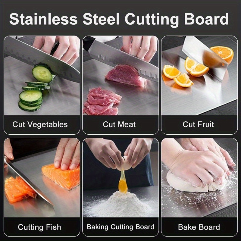 1pc premium titanium steel dual sided cutting board food grade preserving original flavor details 2