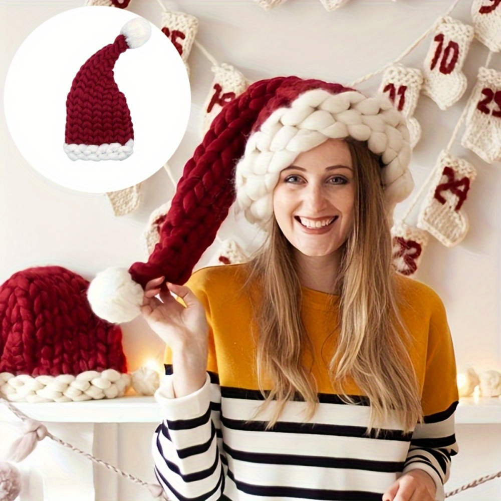 

Knitted Hat Christmas Hat Christmas Hat For Parties & Polyester, Elasticated Fit, , Christmas Decoration