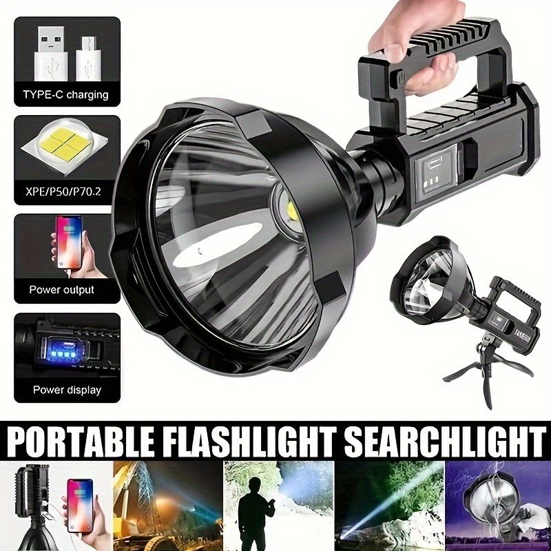 

P90/ P50 Multifunctional Led - Rechargeable Long Range Flashlight For Outdoor Camping And Home Decorative Lighting - Portable Energy Saving Security Light