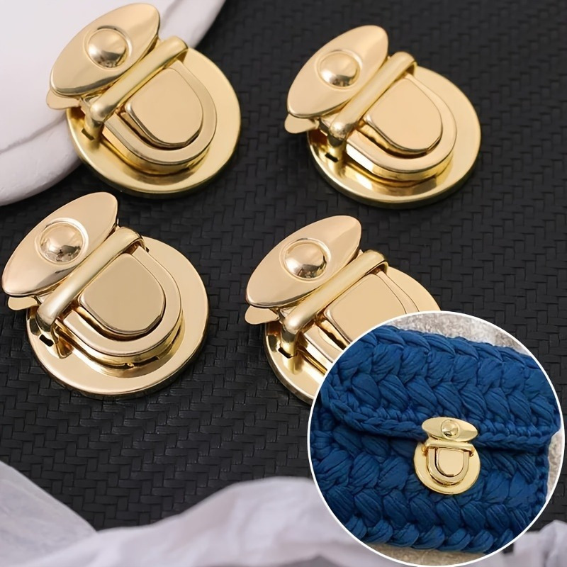 

1pc/3pcs Silvery Metal Clasps For Handbags - Locks For Diy Knitted Wallets & Purses, Diy Making