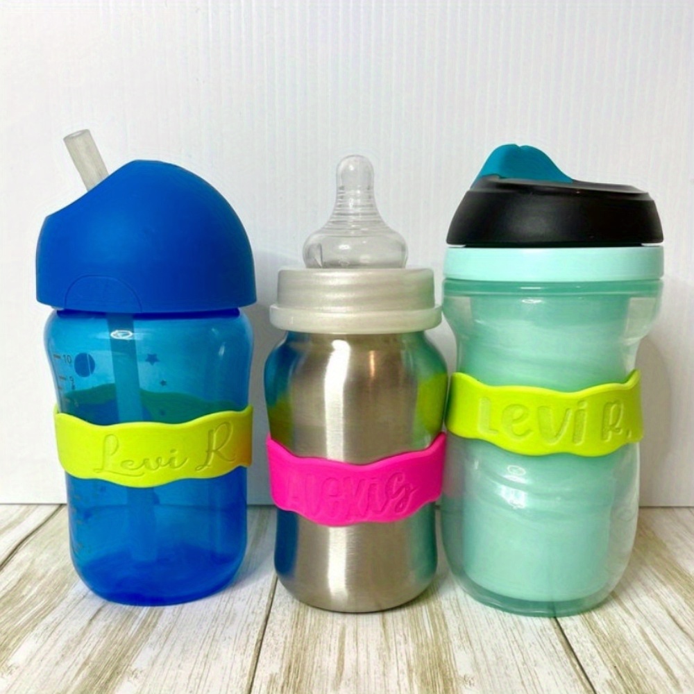 

Custom Engraved Silicone Bottle Label - Non-slip, Heat-resistant Sleeve For Bottles & Cups - Gift Or School Essential, For Return School