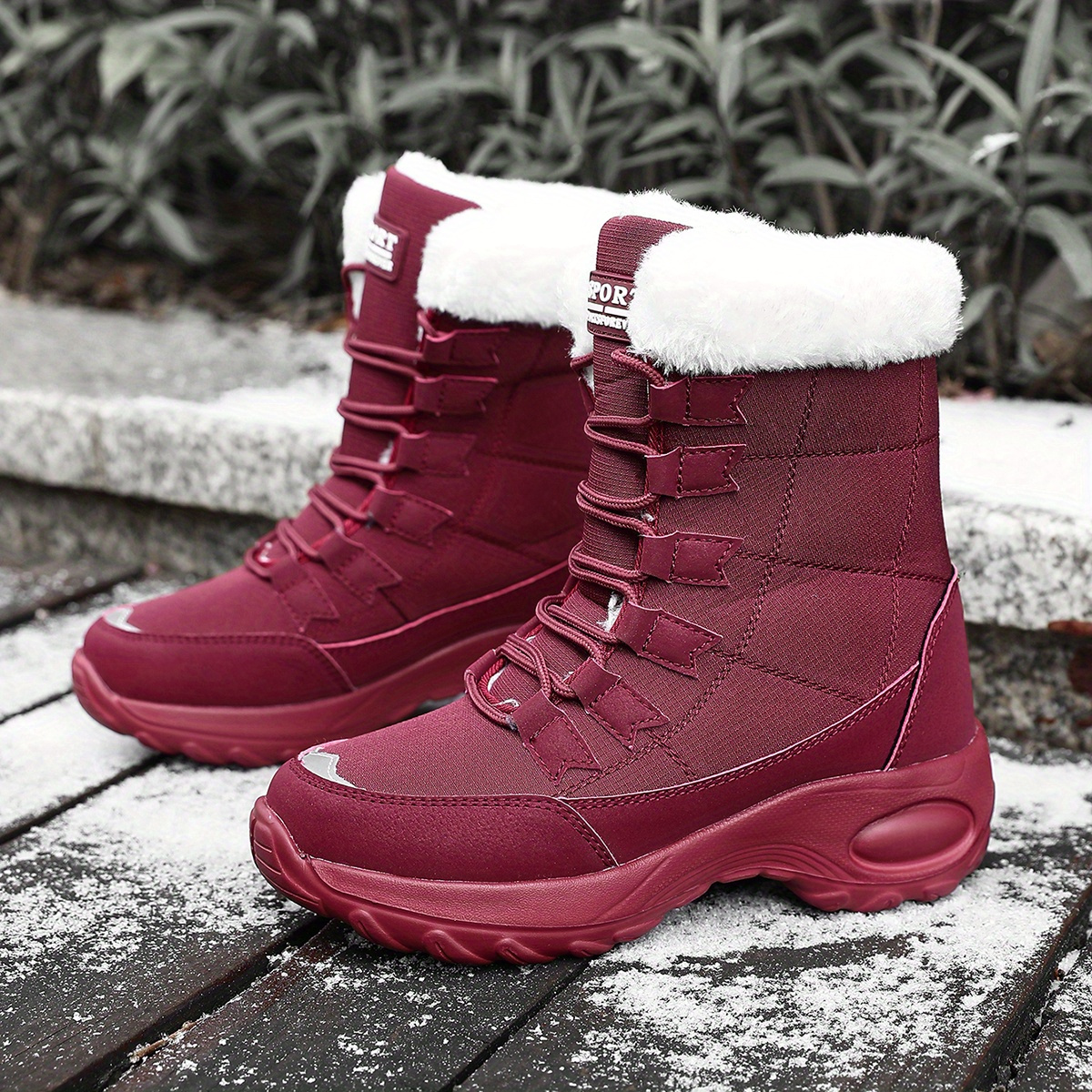 botas nieve cálidas mujer forro polar botines plataforma Temu Peru