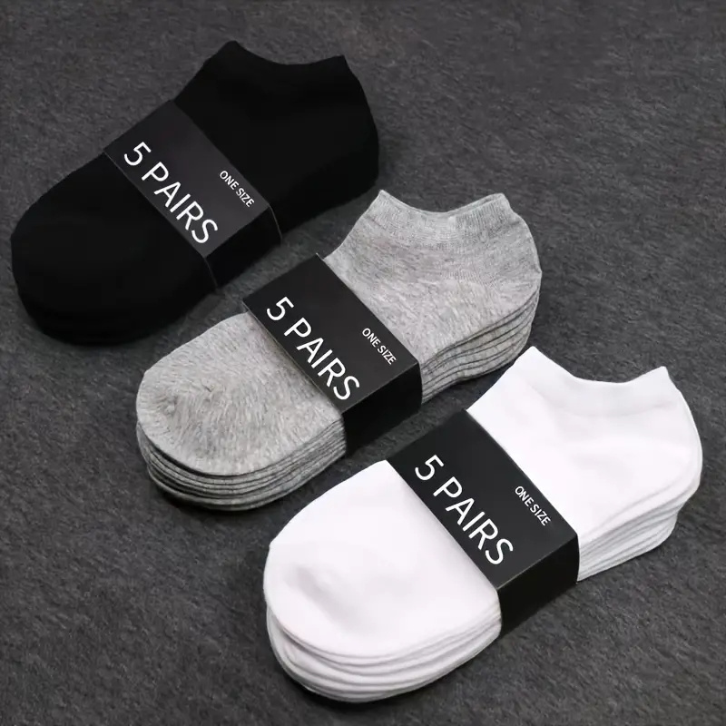 

5/10/15/ Pairs Of Simple Solid Color Socks, Soft And Lightweight Neutral Low-cut Socks, Suitable For Men And Women, Solid Ankle Socks, Comfortable Sweat-absorbing Ankle Socks