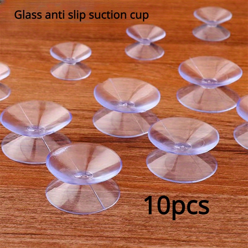 10pcs clear double sided non slip suction cup pads durable plastic with metallic   ideal for   in office bathroom kitchen furniture   without   bathroom accessories   antislip grip 0