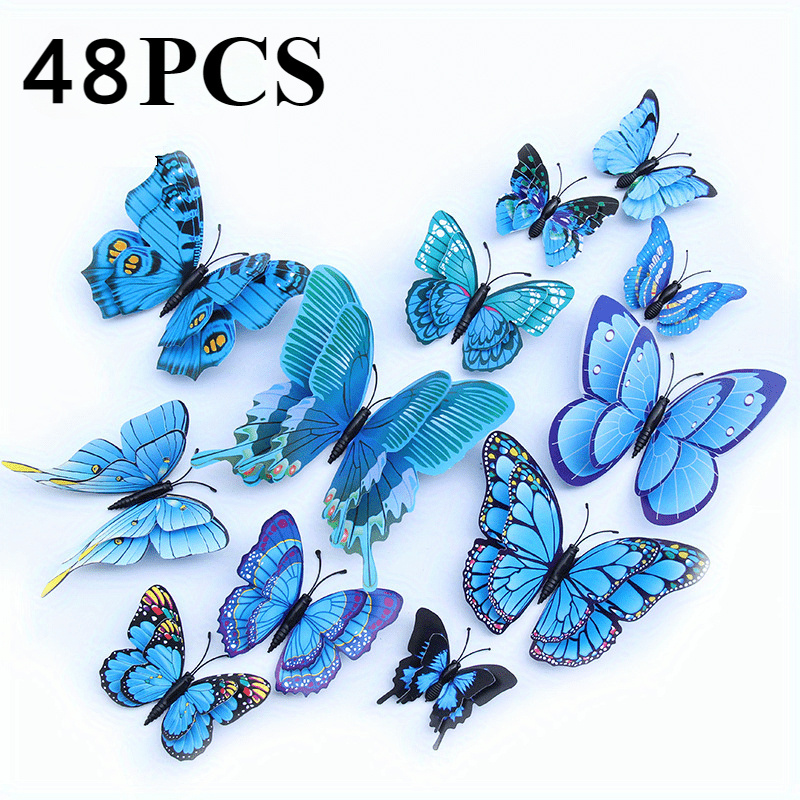 TEMU 48pcs Of 3d Wall Decorations, Featuring 12 Styles Of Removable Wall Stickers, Suitable For Decorating Homes, Bedrooms, Offices, And Courtyards