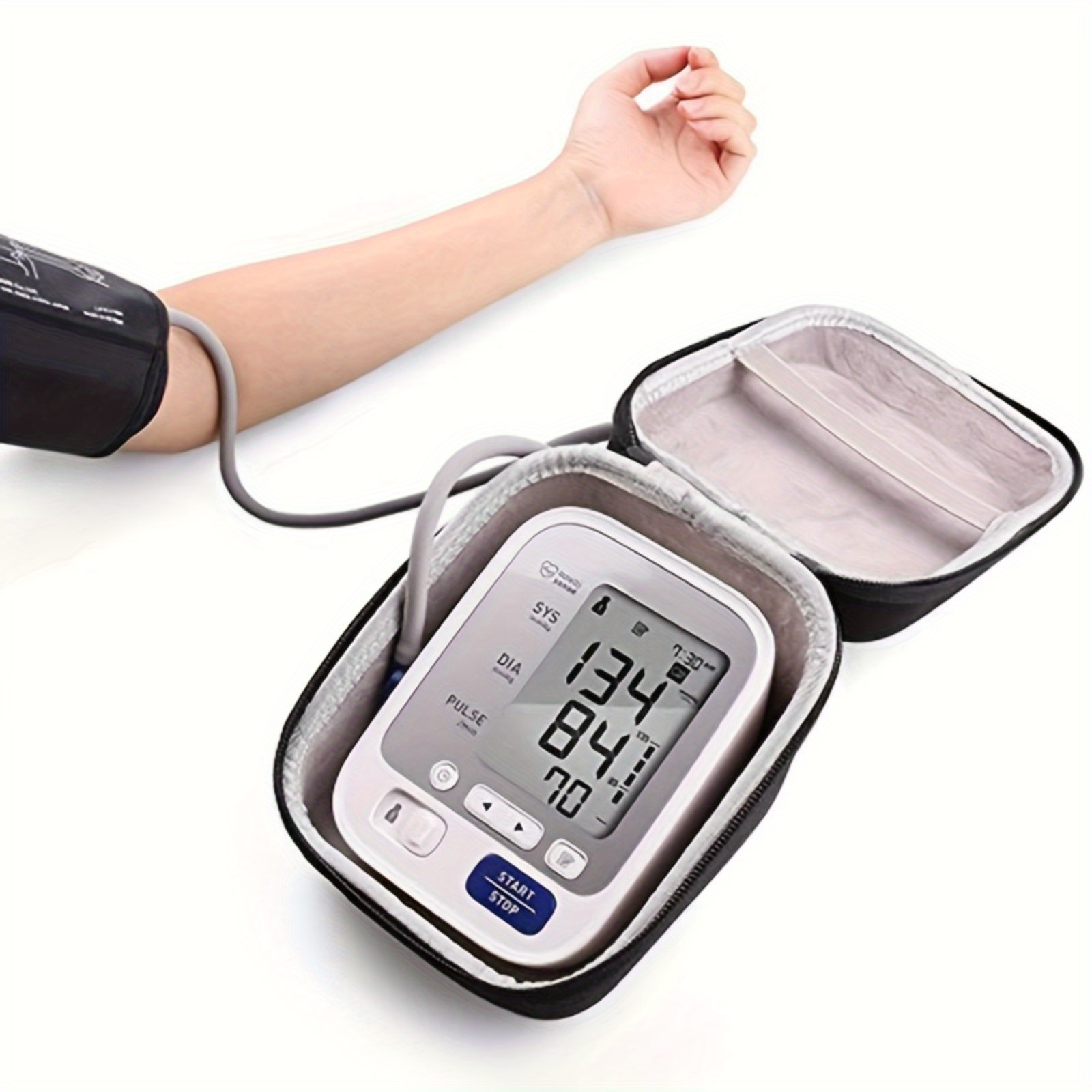 

Huaeu Blood Pressure Monitor Case With Hand Strap - Portable, Protective Hard Shell Storage Bag For Home Use, Baskets, Bins & Containers For