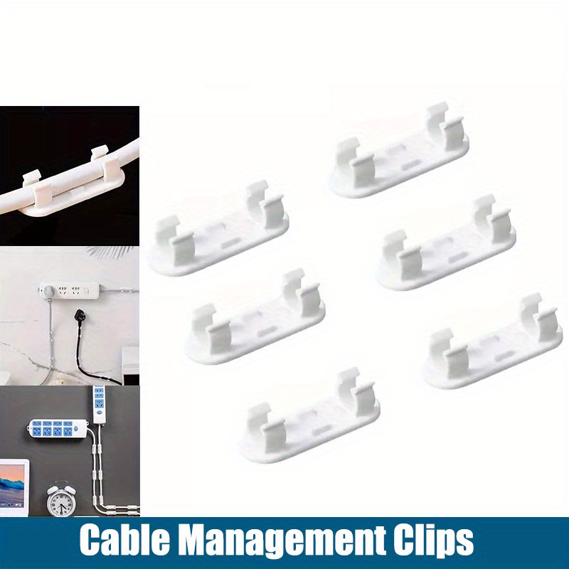 TEMU 150pcs Self Adhesive Cable Management Clips, Cable Organizers Sticky Wire Clips Cord Holder For Tv Pc Laptop Ethernet Cable Desktop Home Office