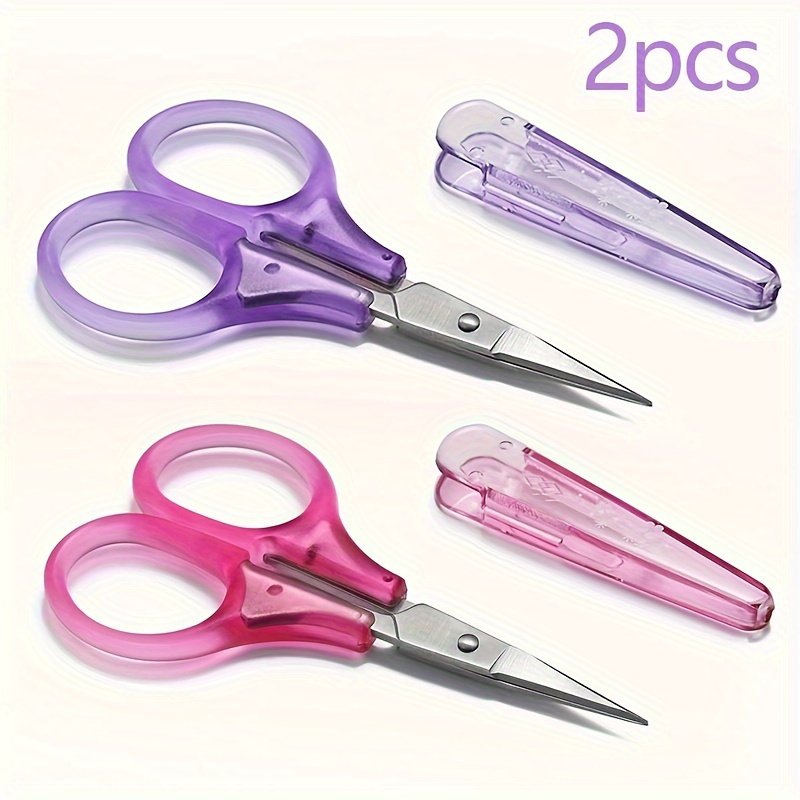 E-shop 2er-Set Mini-Bastelscheren - Scharfe Präzisions-Detail-Scheren, TSA-Zugelassen in 3" Reisegröße mit Schutzhülle für Papier-Schneiden,
