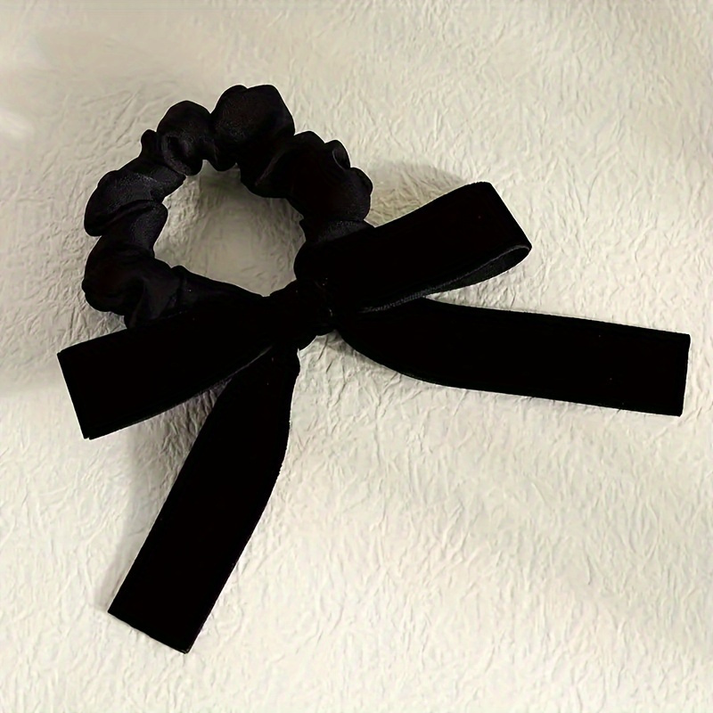 

Elegant Velvet Bow Hair Tie For Women And Girls - Perfect Valentine's Day Gift, Soft Fabric Hair Accessory