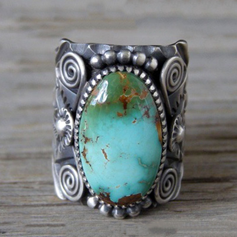 

Turquoise Rings Retro-tarnished Rings For Men And Women