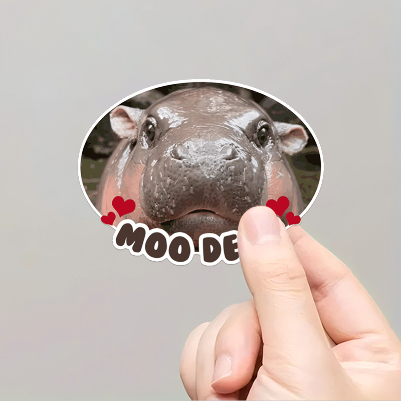 

Moo Vinyl Stickers, Cute Hippo Decal Set, Waterproof & , Self-adhesive, For Water Bottles, Laptops, Cars, Wood, Plastic, Glass, Metal, Ceramic, Irregular Shape, Reusable, Front Surface Decoration