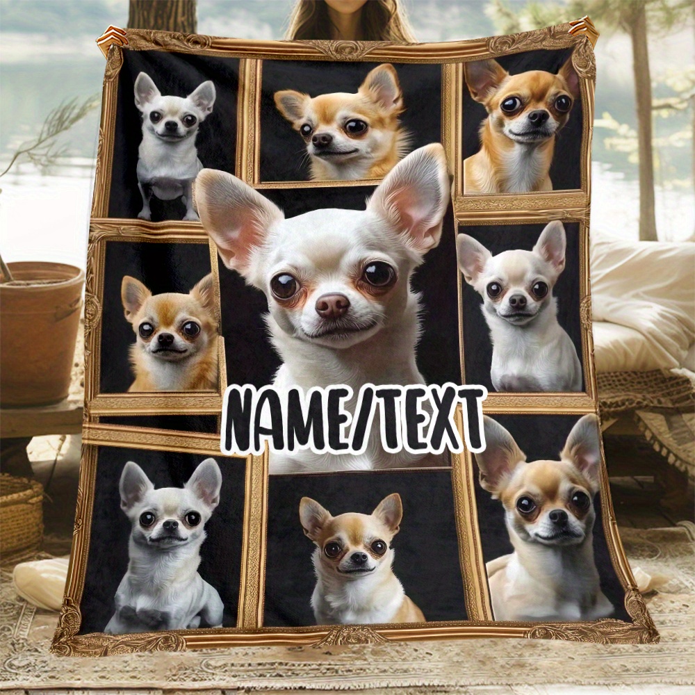 

Custom Chihuahua Name Blanket - Soft, Lightweight Flannel Throw For Couch, Bed, Travel & Camping | Personalized Fleece | In Multiple Sizes