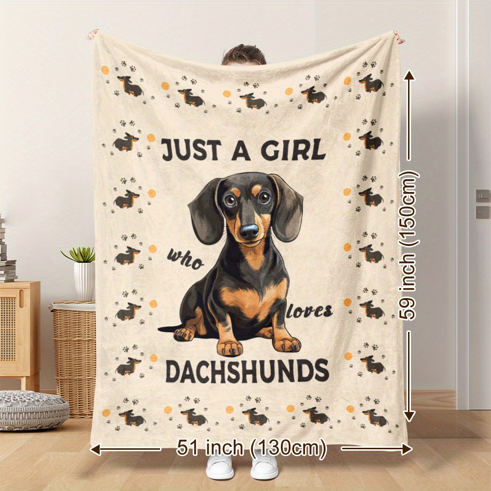 

Flannel Blanket - And Printed Quilted Blanket, Watercolor- Dachshunds Pattern, For Napping, , , , For Dog Enthusiasts