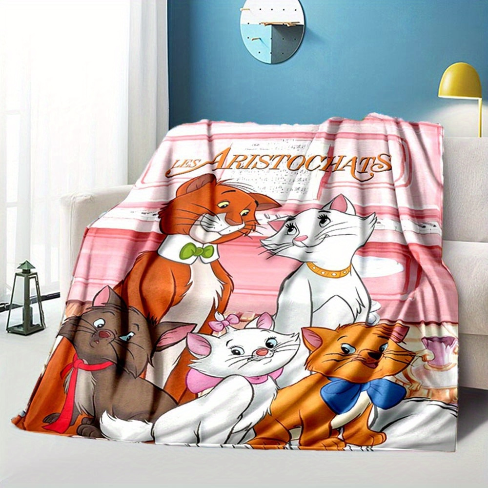 

Couverture en polyester sur le thème des Aristochats - Lavable en machine, tissage en épais, confort toutes pour canapé, voiture, | Couverture cadeau décorative chaude de UME pour les fans